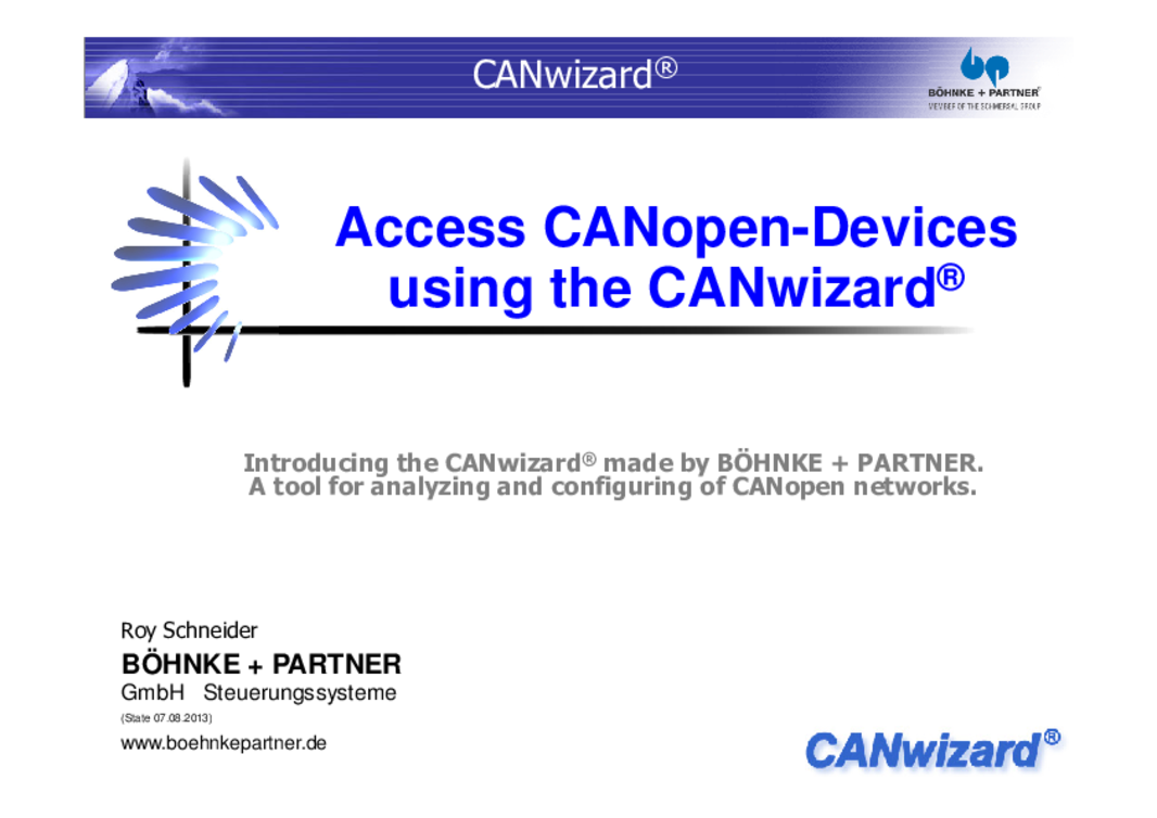 Introducing the CANwizard®